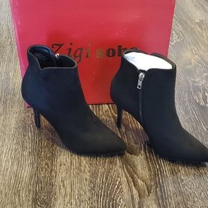 Faux Suede Stileto Ankle Boot